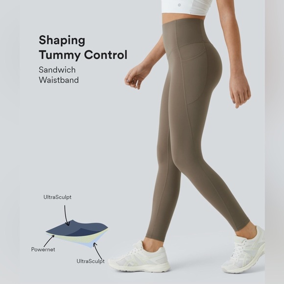 Halara SoCinched High Waisted Tummy Control Training Leggings 7/8 medium nwot - Picture 1 of 5